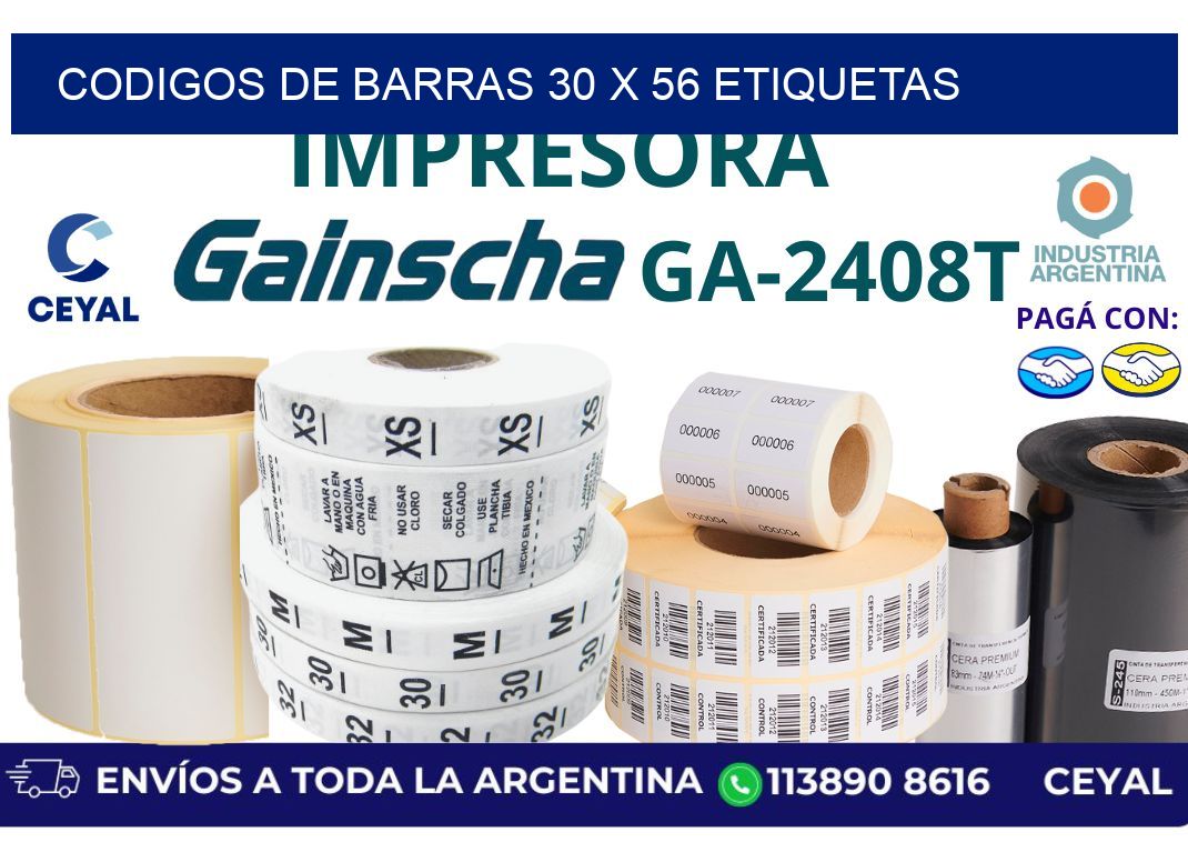 codigos de barras 30 x 56 etiquetas