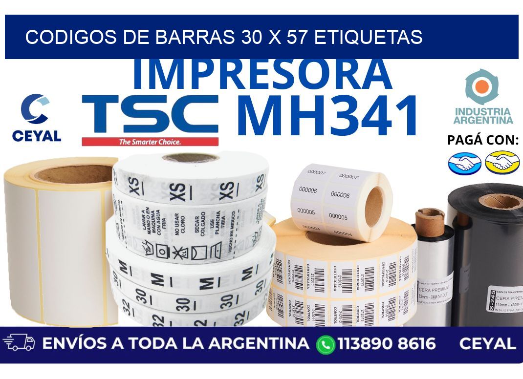 codigos de barras 30 x 57 etiquetas