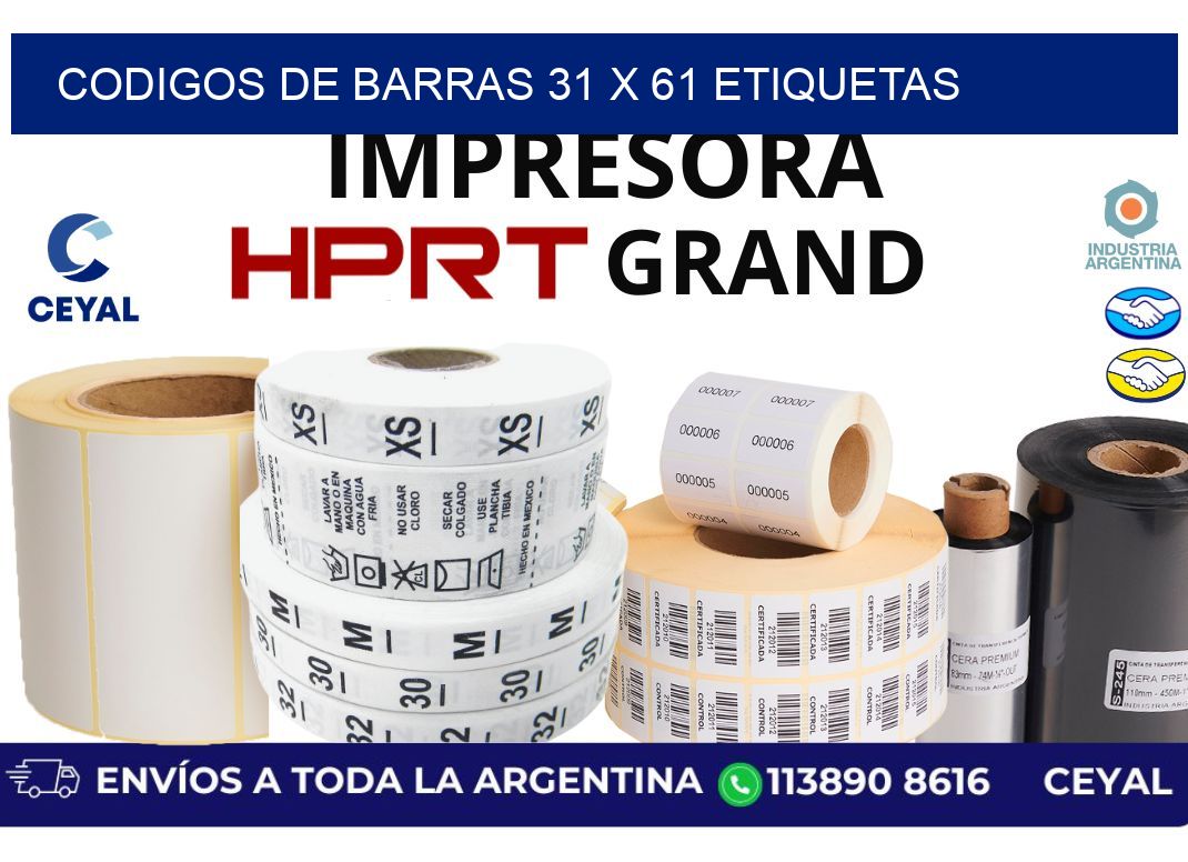 codigos de barras 31 x 61 etiquetas