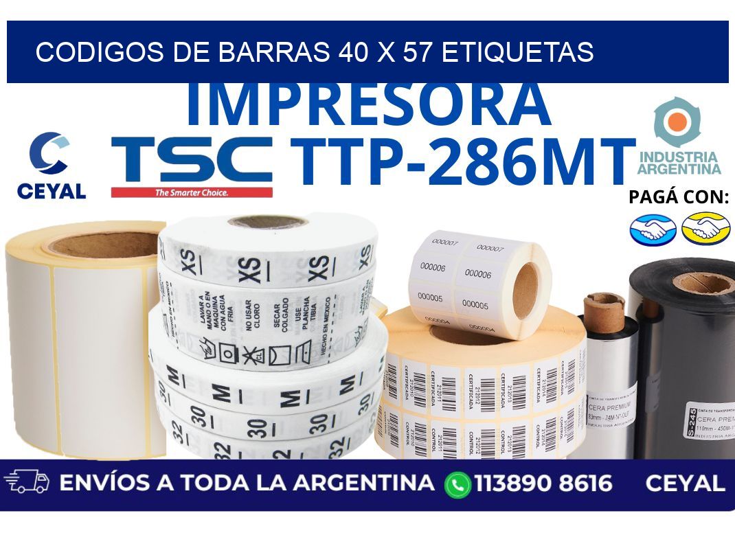 codigos de barras 40 x 57 etiquetas