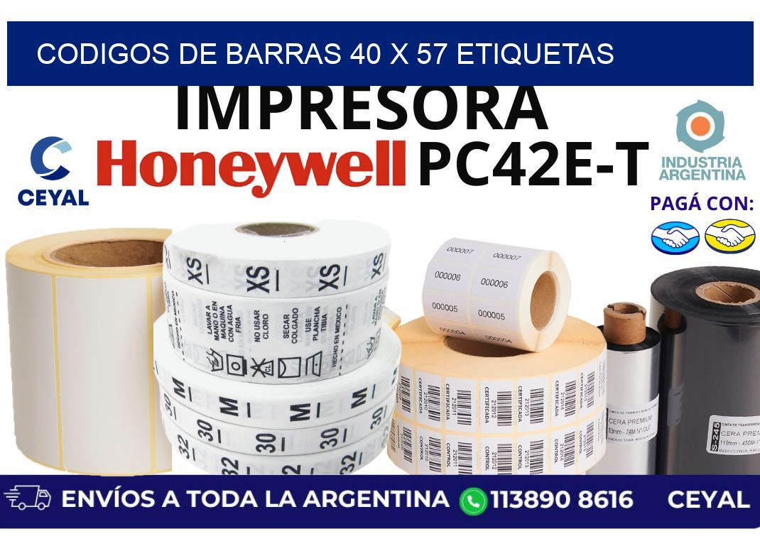codigos de barras 40 x 57 etiquetas