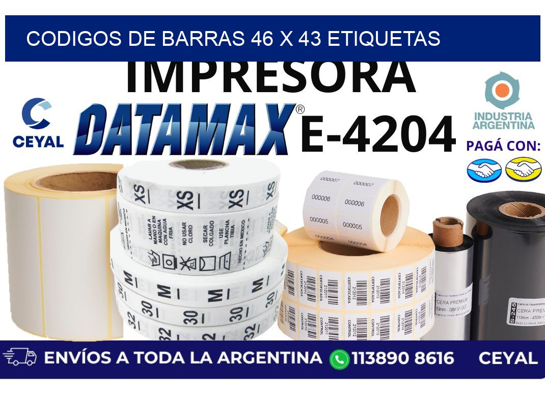 codigos de barras 46 x 43 etiquetas