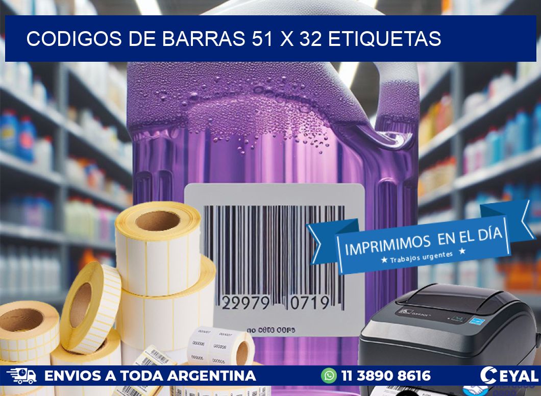 codigos de barras 51 x 32 etiquetas