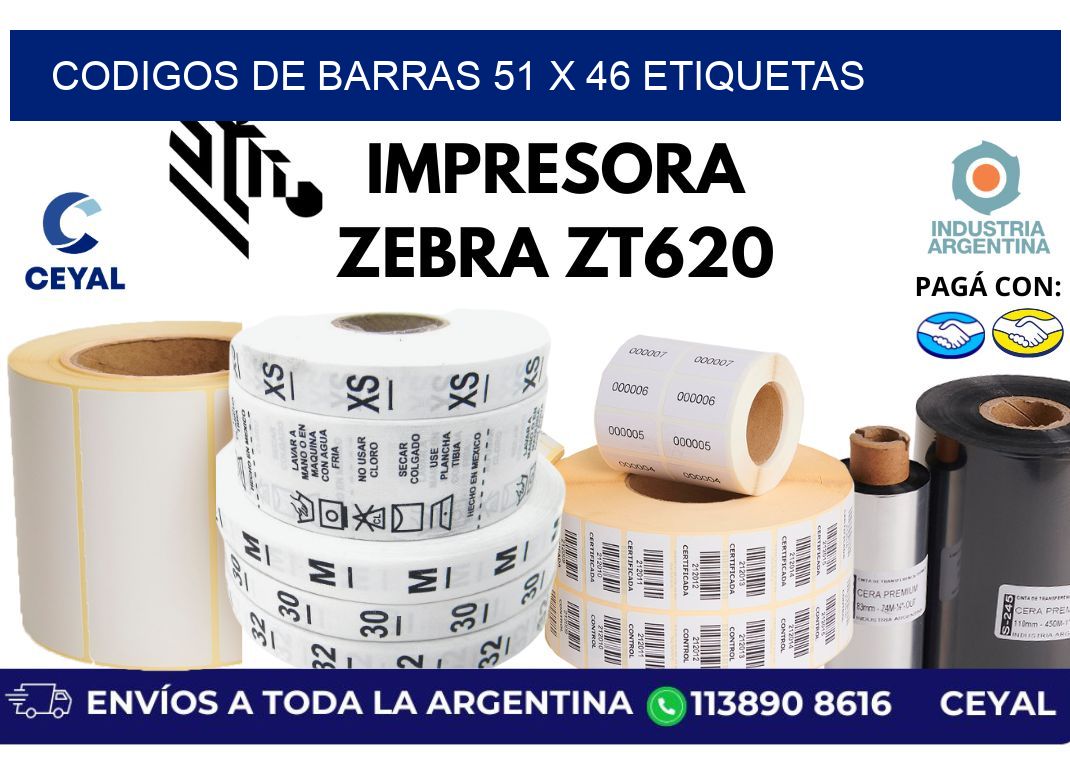 codigos de barras 51 x 46 etiquetas