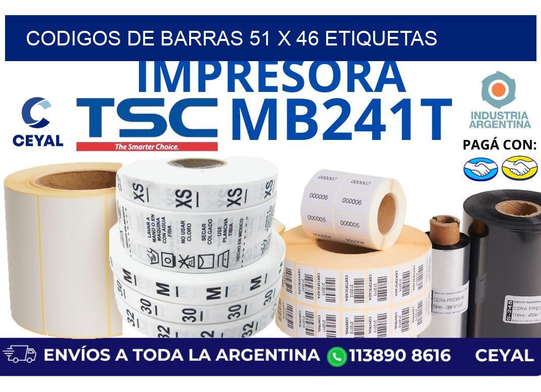 codigos de barras 51 x 46 etiquetas