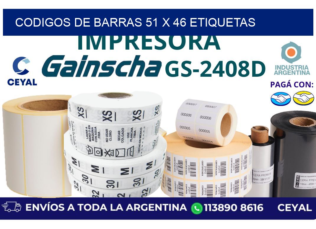 codigos de barras 51 x 46 etiquetas