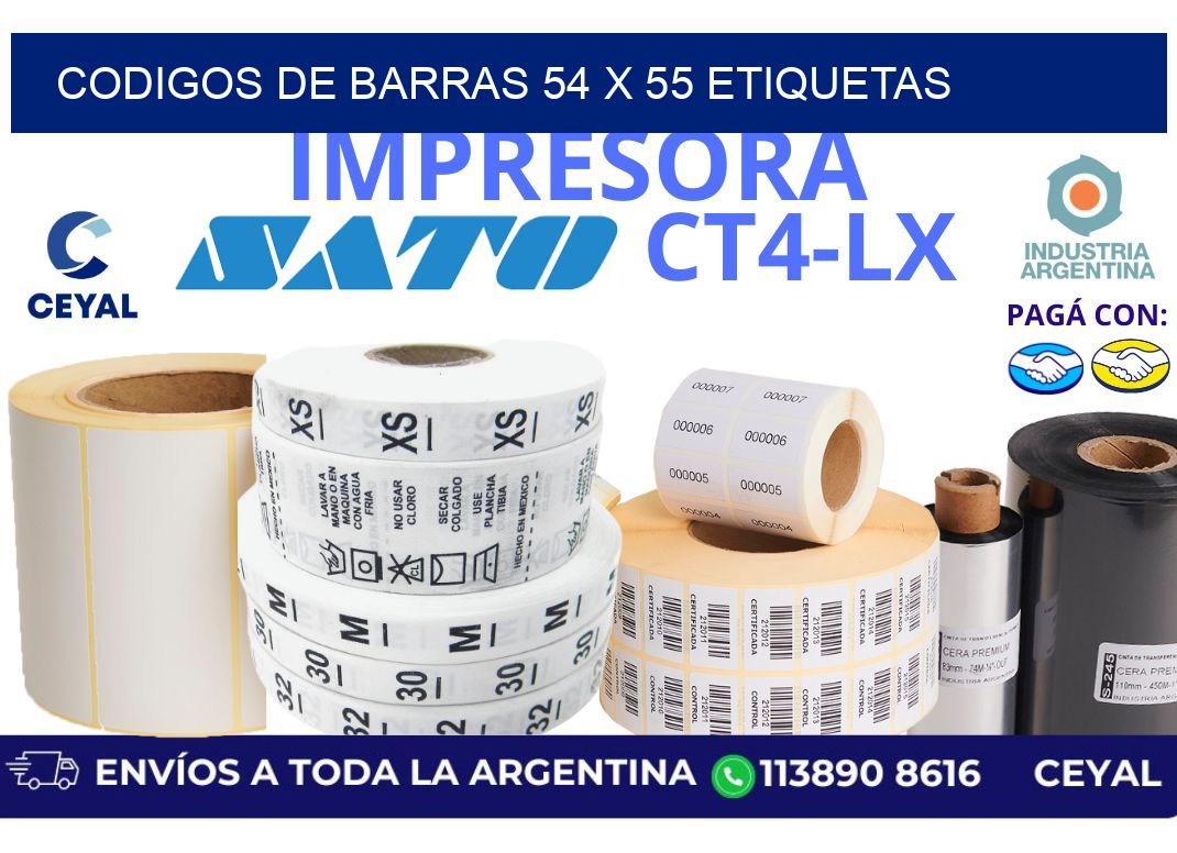 codigos de barras 54 x 55 etiquetas