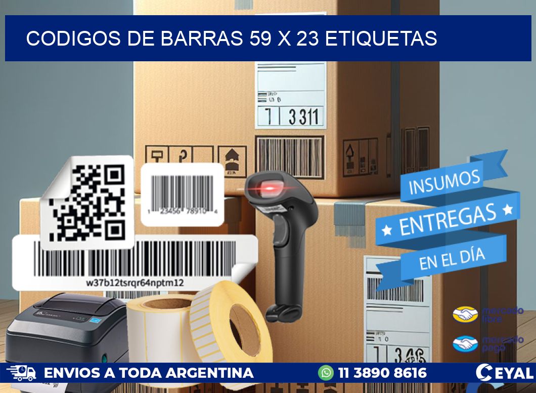 codigos de barras 59 x 23 etiquetas