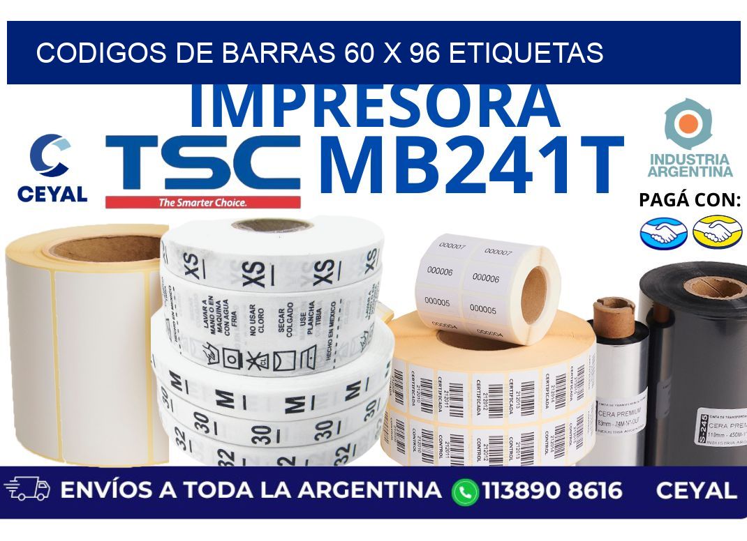 codigos de barras 60 x 96 etiquetas