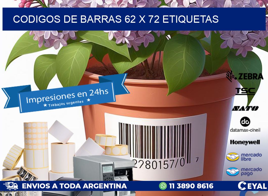 codigos de barras 62 x 72 etiquetas