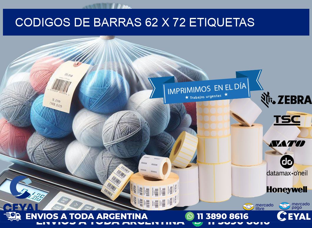 codigos de barras 62 x 72 etiquetas