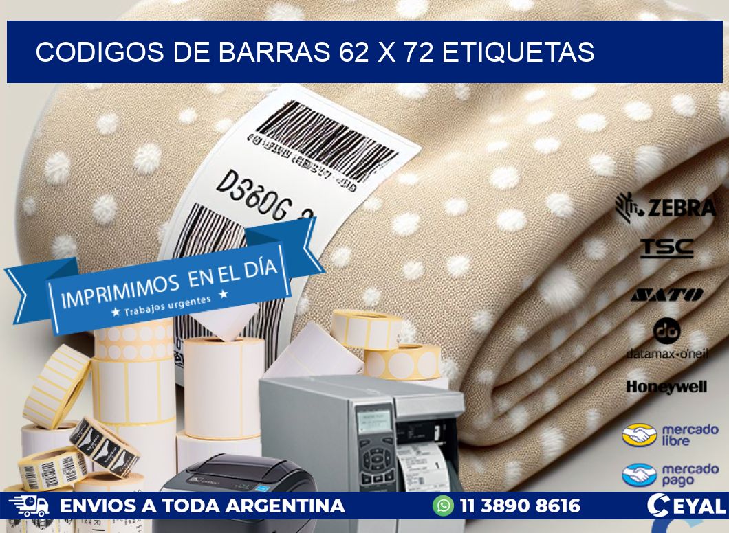 codigos de barras 62 x 72 etiquetas