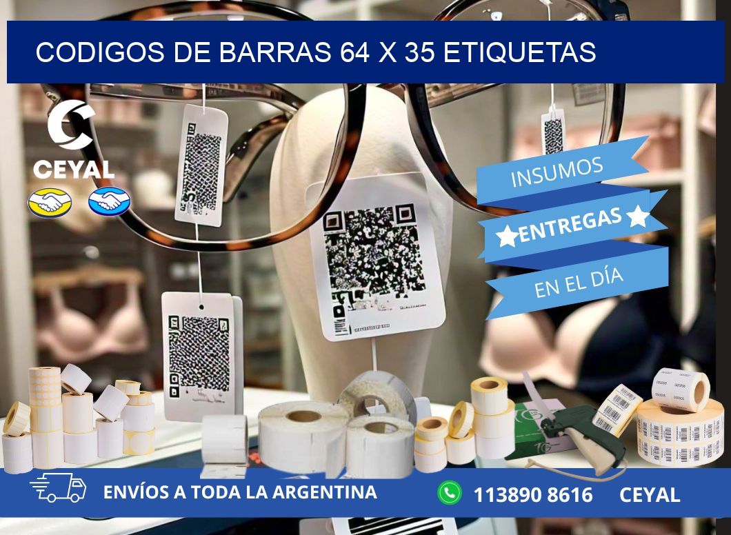 codigos de barras 64 x 35 etiquetas