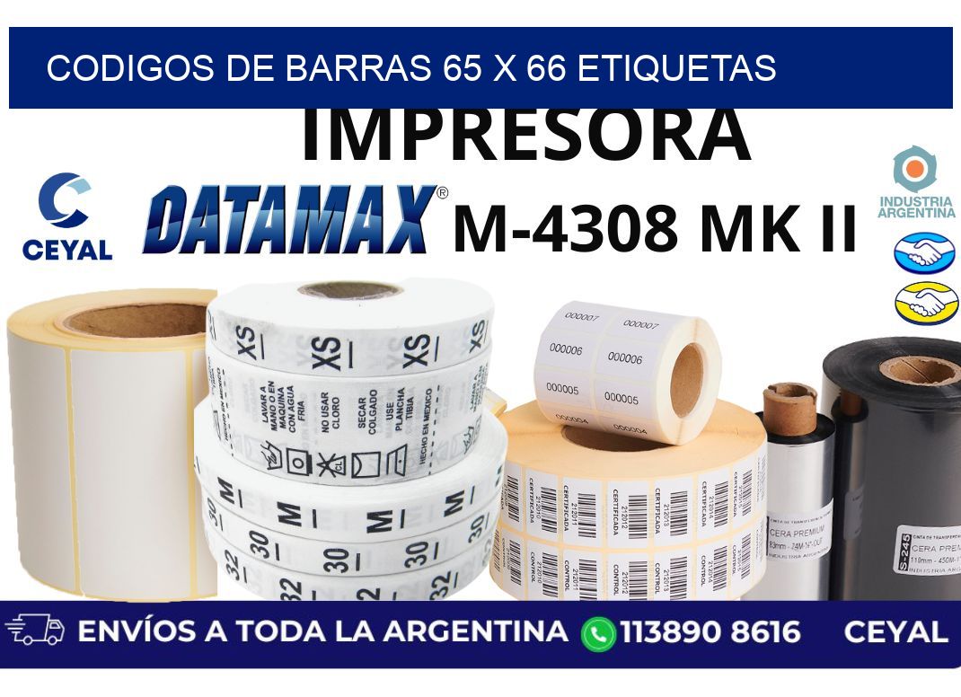 codigos de barras 65 x 66 etiquetas