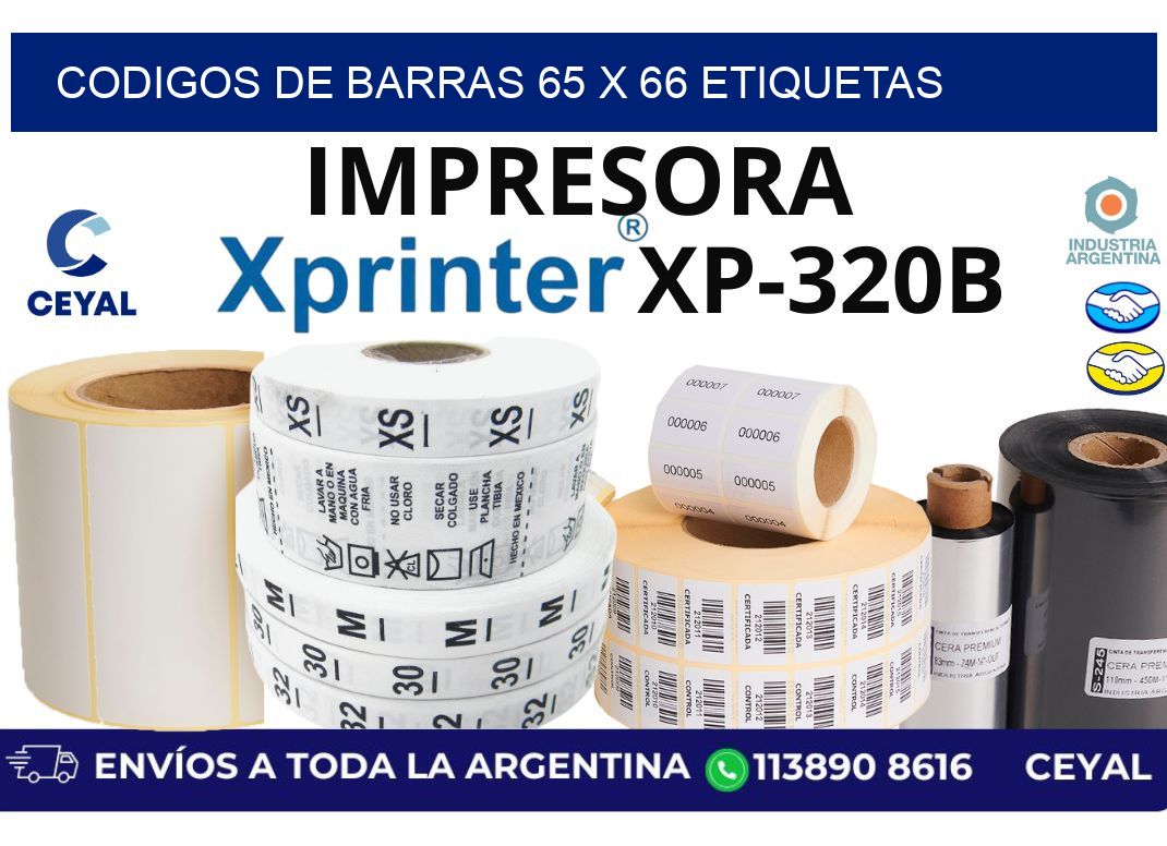 codigos de barras 65 x 66 etiquetas