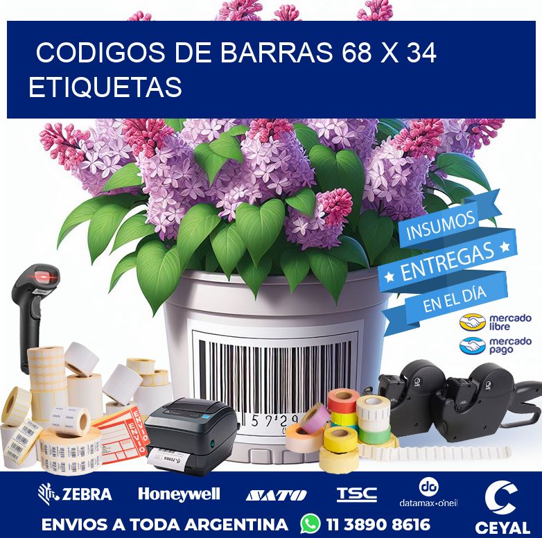 codigos de barras 68 x 34 etiquetas