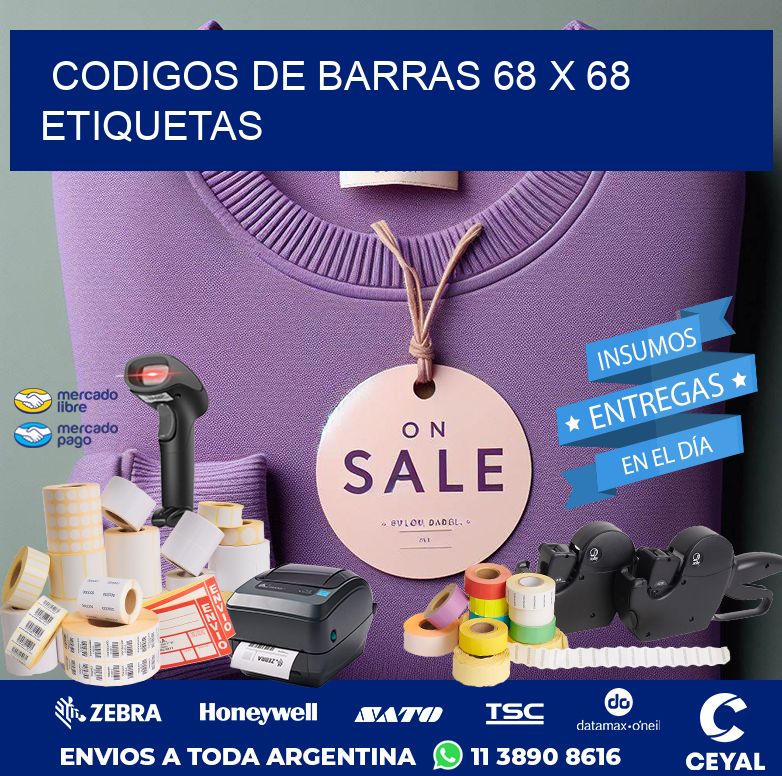 codigos de barras 68 x 68 etiquetas