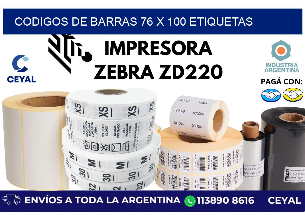 codigos de barras 76 x 100 etiquetas