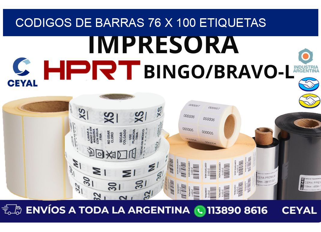 codigos de barras 76 x 100 etiquetas
