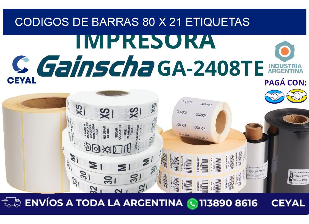 codigos de barras 80 x 21 etiquetas