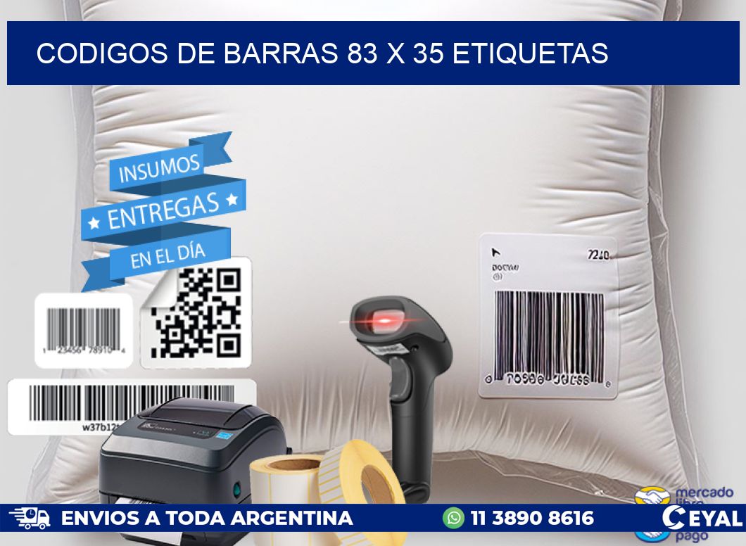 codigos de barras 83 x 35 etiquetas