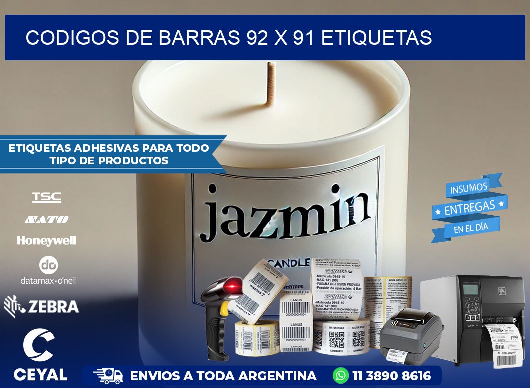 codigos de barras 92 x 91 etiquetas