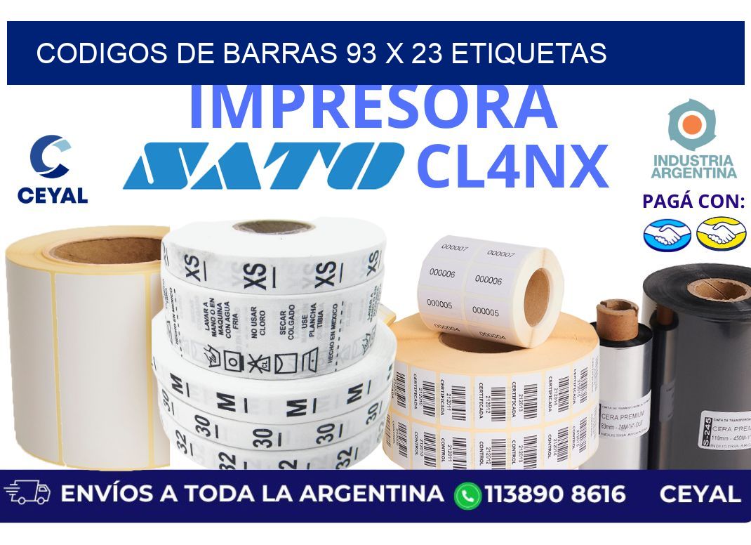 codigos de barras 93 x 23 etiquetas