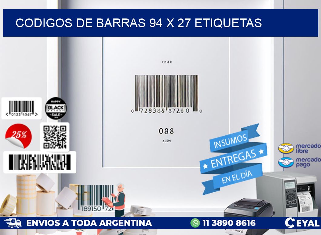 codigos de barras 94 x 27 etiquetas