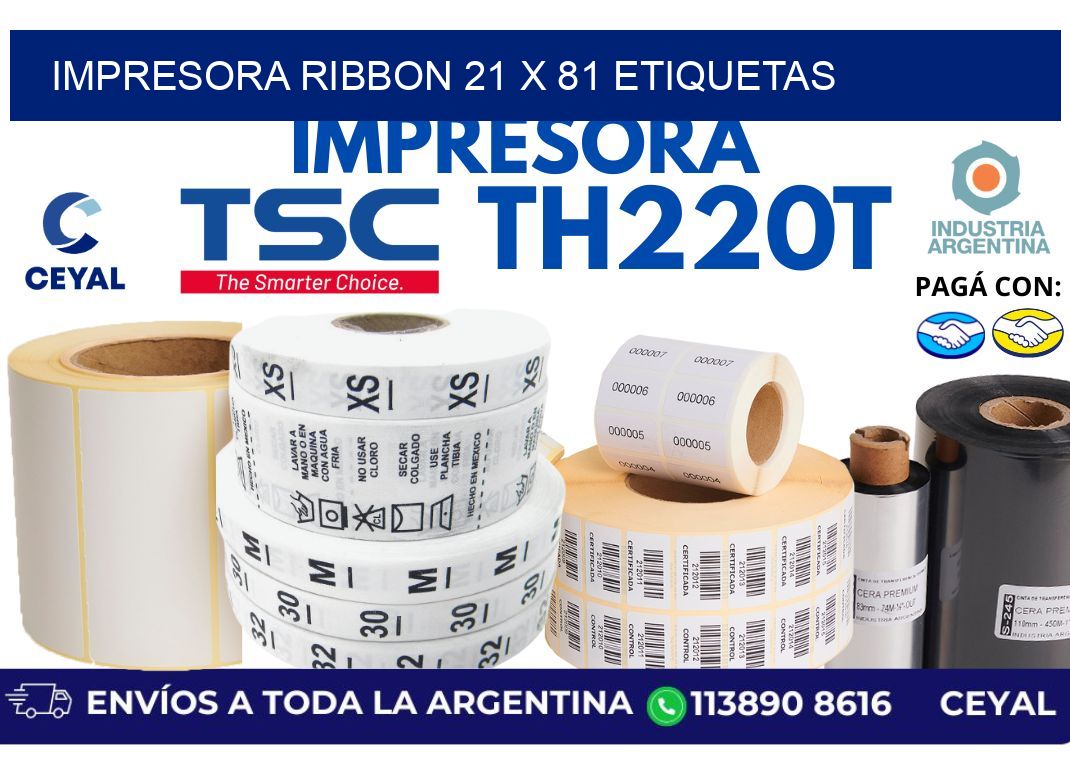 impresora ribbon 21 x 81 etiquetas