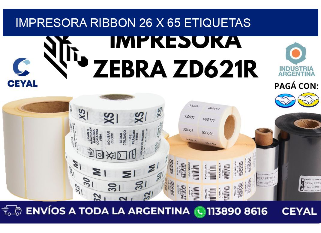 impresora ribbon 26 x 65 etiquetas