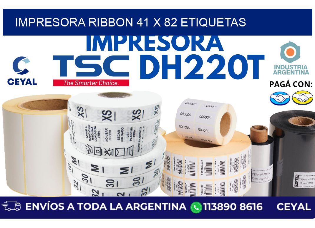 impresora ribbon 41 x 82 etiquetas