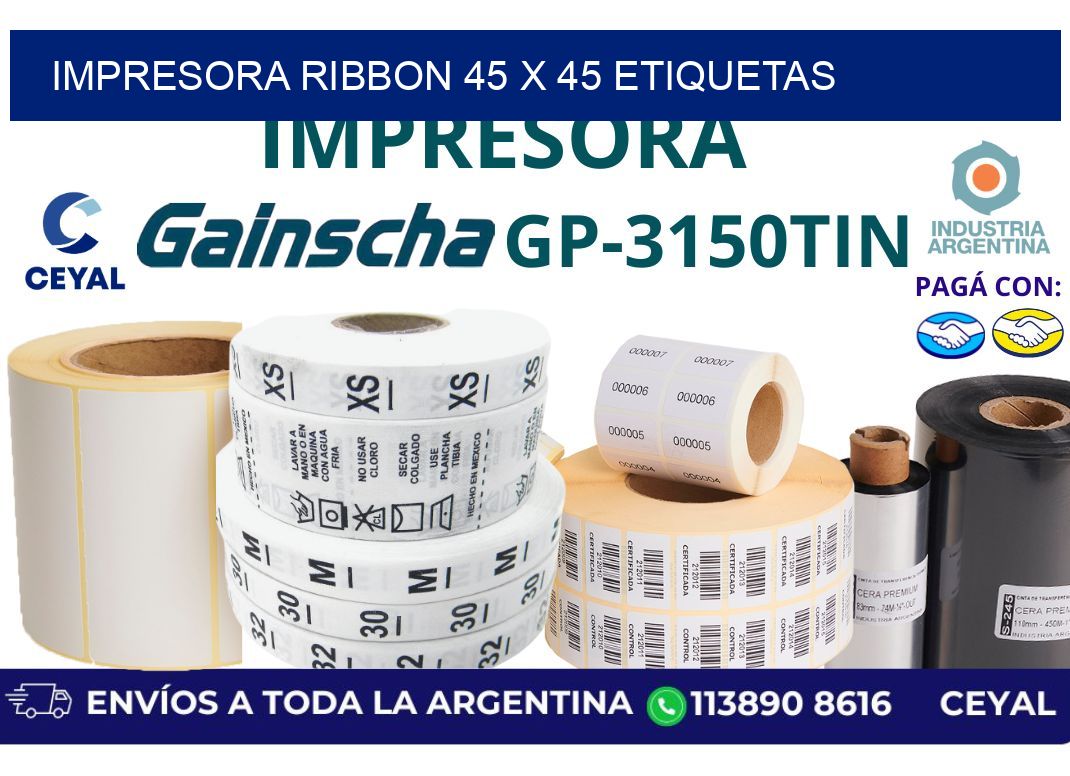 impresora ribbon 45 x 45 etiquetas