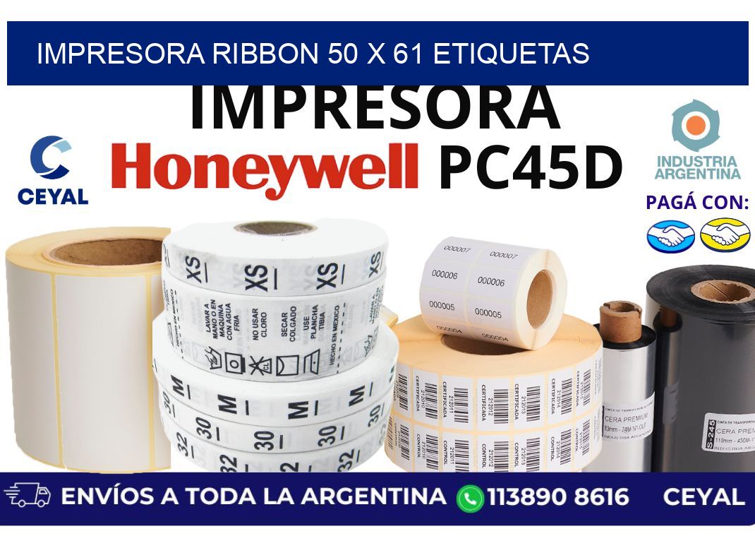 impresora ribbon 50 x 61 etiquetas