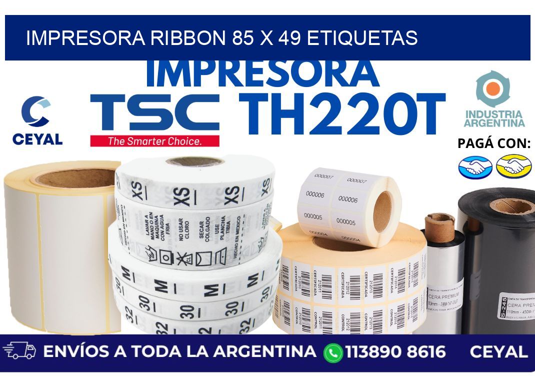impresora ribbon 85 x 49 etiquetas