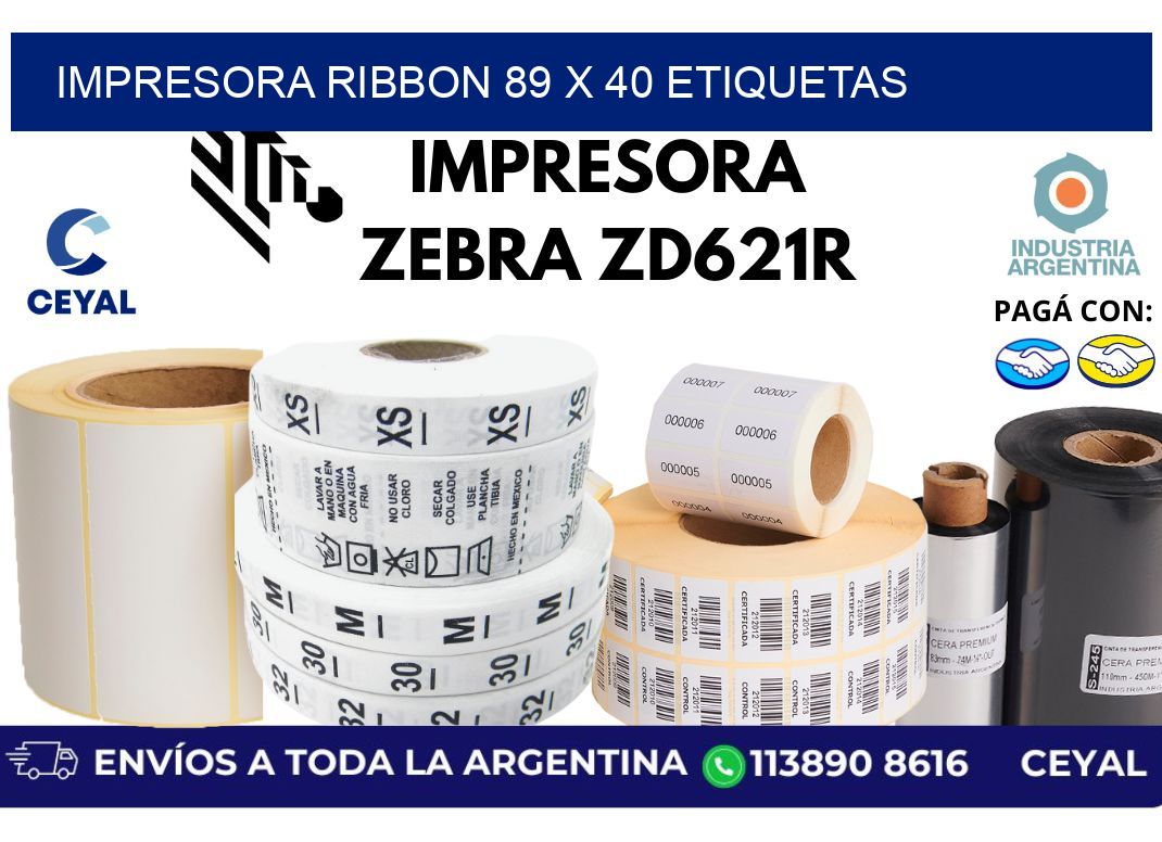 impresora ribbon 89 x 40 etiquetas