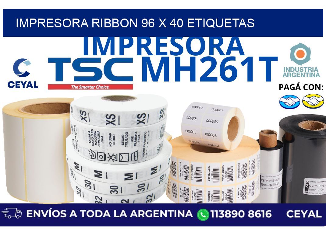 impresora ribbon 96 x 40 etiquetas