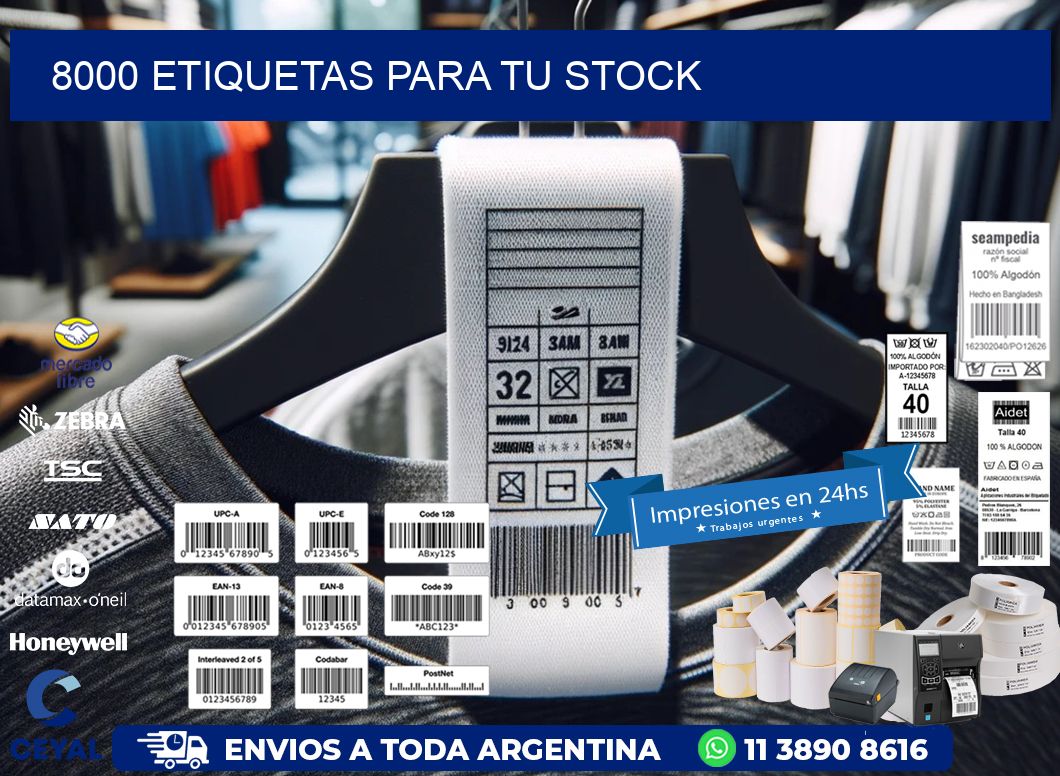 8000 etiquetas para tu stock