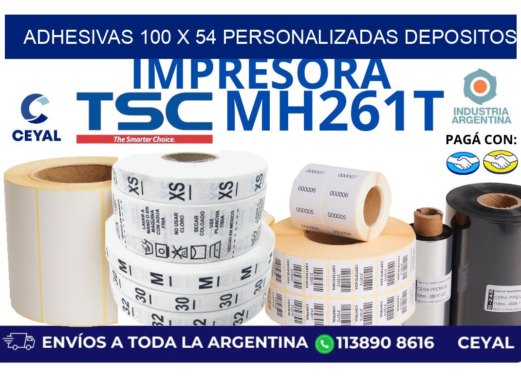 adhesivas 100 x 54 personalizadas depositos