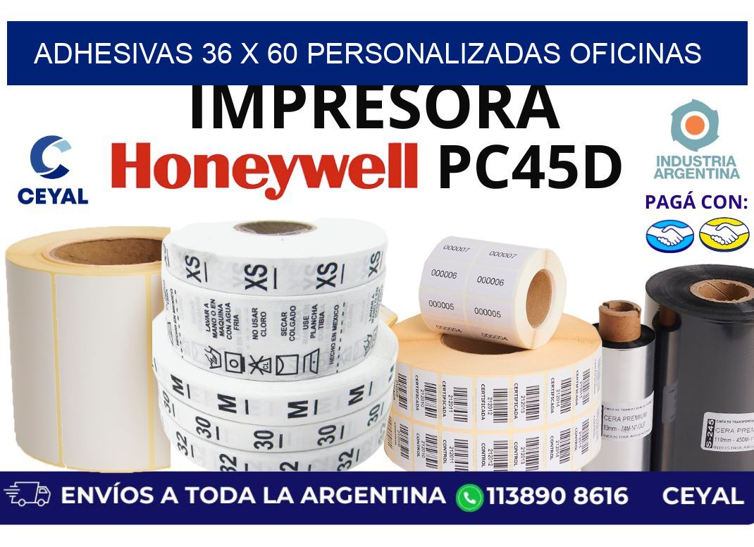 adhesivas 36 x 60 personalizadas oficinas