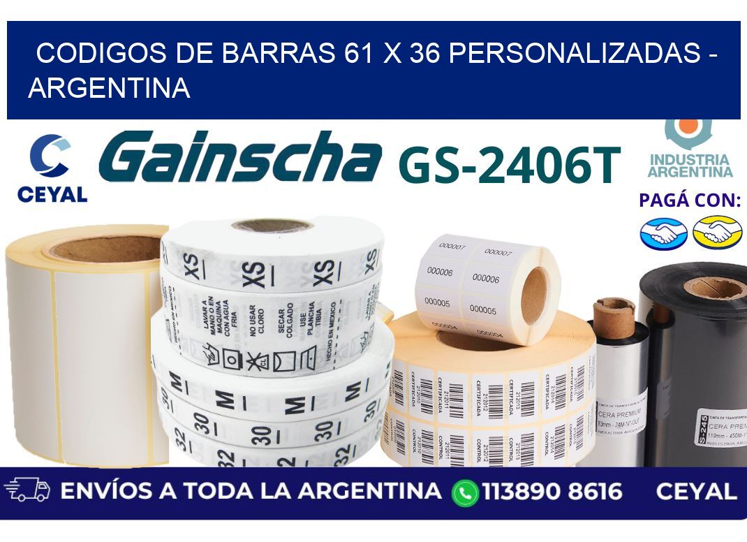 codigos de barras 61 x 36 personalizadas – Argentina
