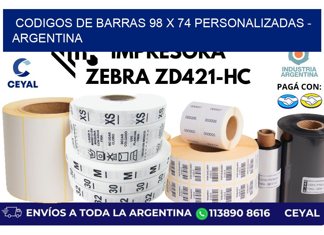 codigos de barras 98 x 74 personalizadas – Argentina