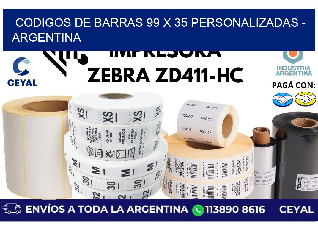 codigos de barras 99 x 35 personalizadas – Argentina