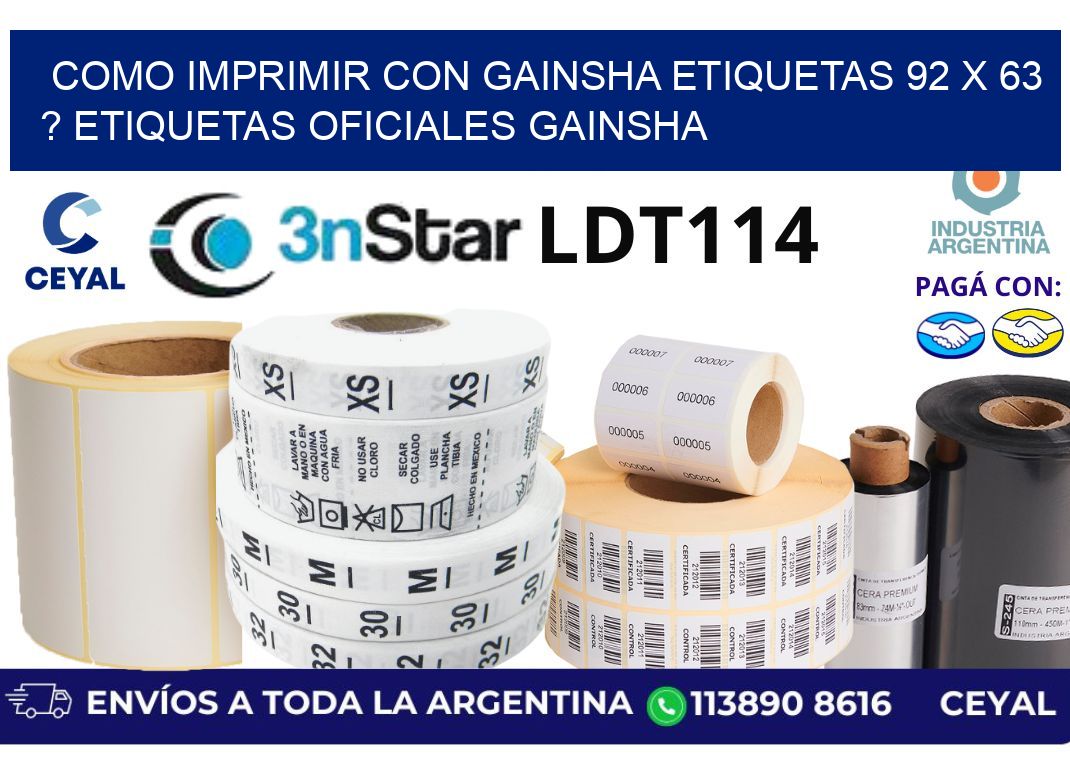 como imprimir con gainsha etiquetas 92 x 63 ? etiquetas oficiales gainsha