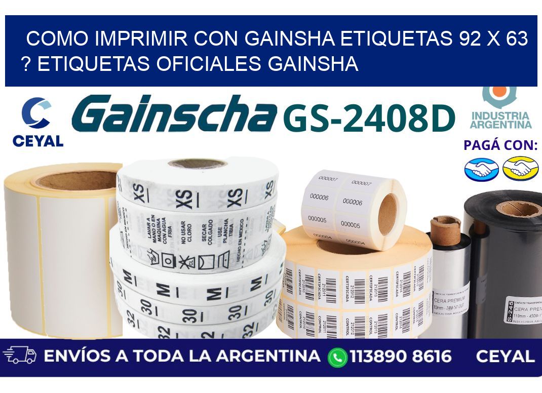 como imprimir con gainsha etiquetas 92 x 63 ? etiquetas oficiales gainsha