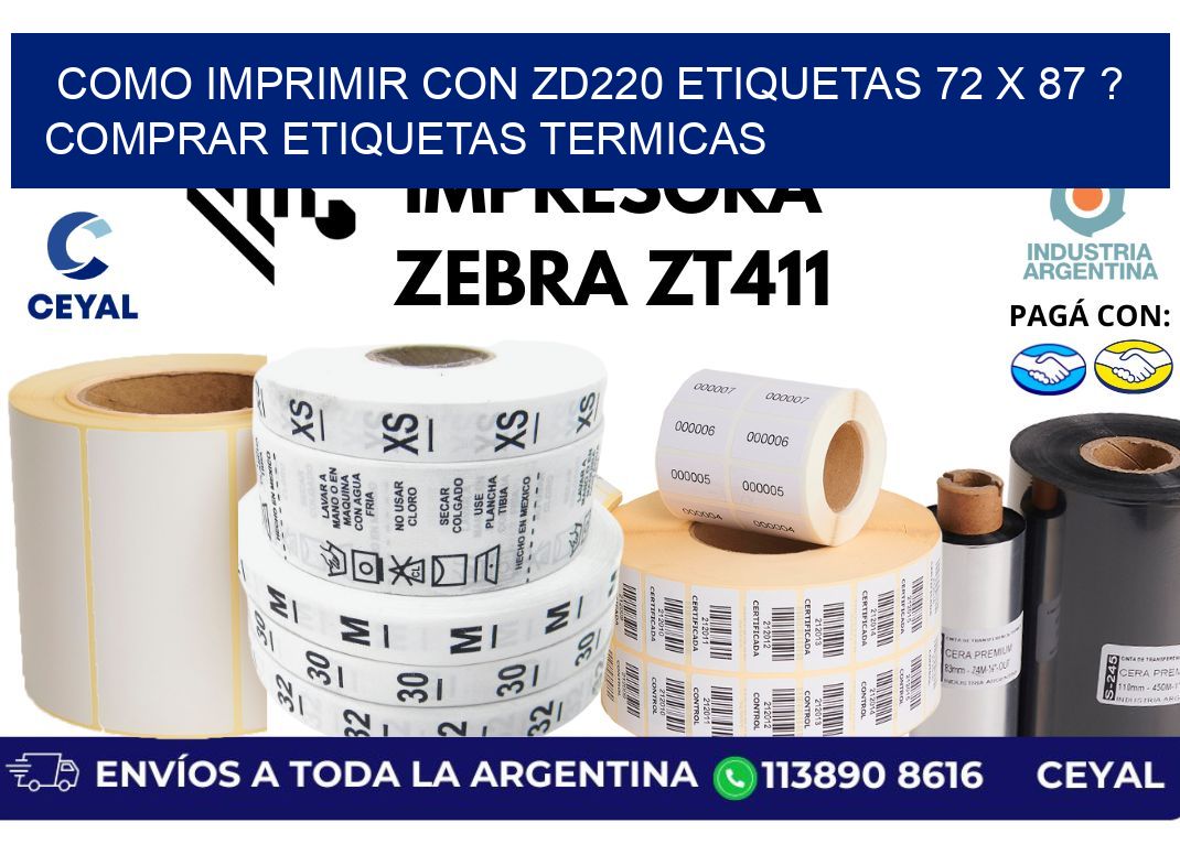 como imprimir con zd220 etiquetas 72 x 87 ? Comprar Etiquetas termicas