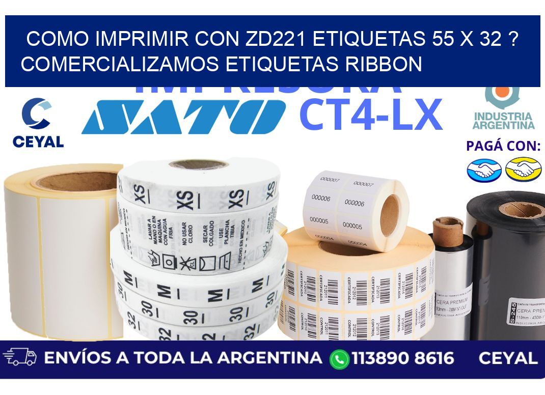 como imprimir con zd221 etiquetas 55 x 32 ? Comercializamos etiquetas ribbon