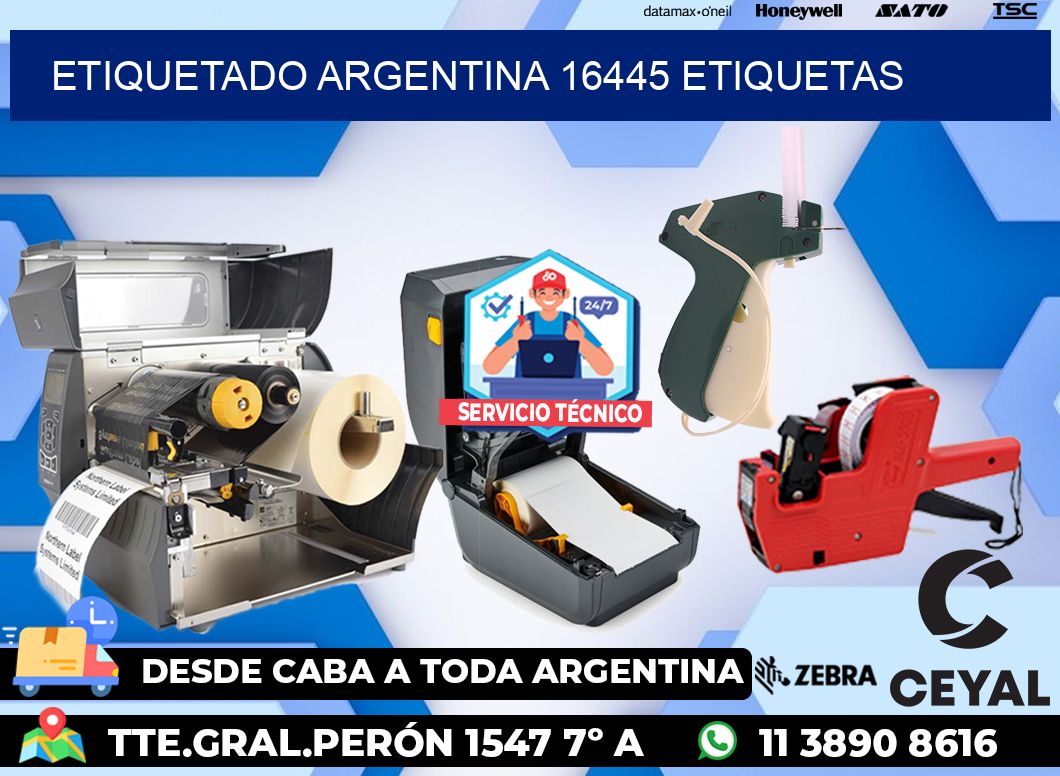 etiquetado argentina 16445 etiquetas