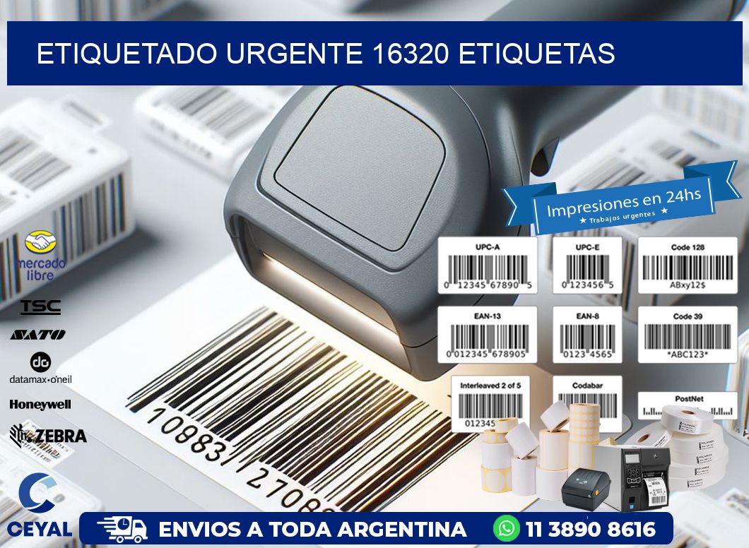 etiquetado urgente 16320 etiquetas