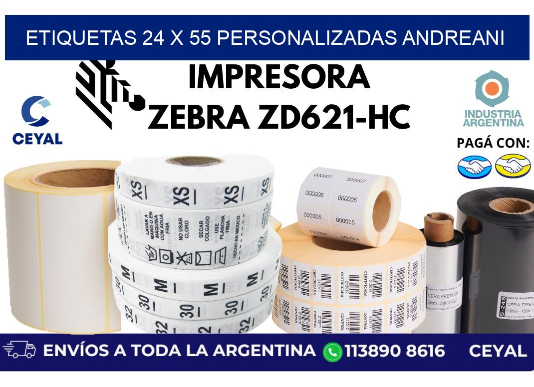 etiquetas 24 x 55 personalizadas andreani