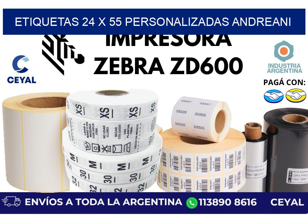 etiquetas 24 x 55 personalizadas andreani